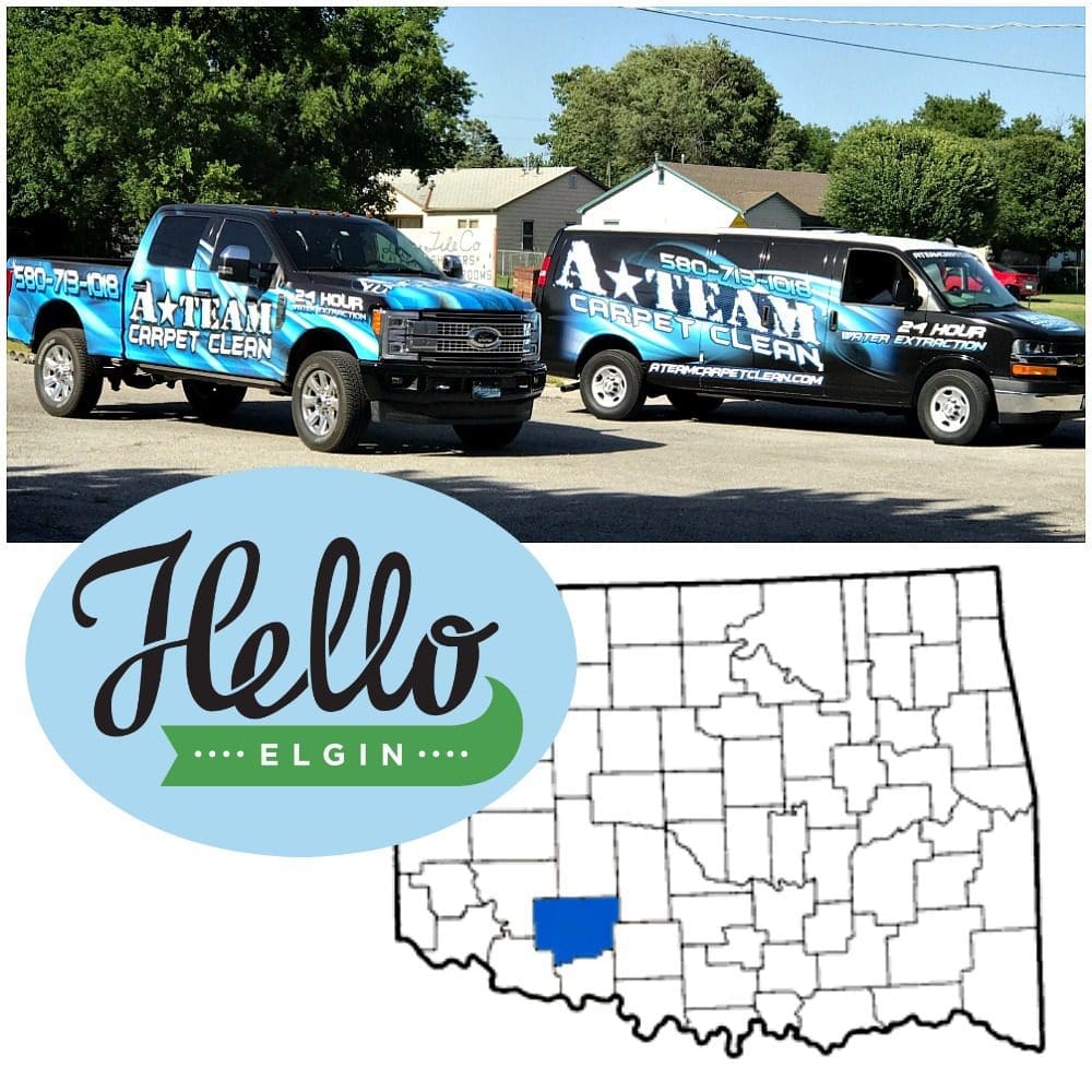A picture of two trucks and an outline map